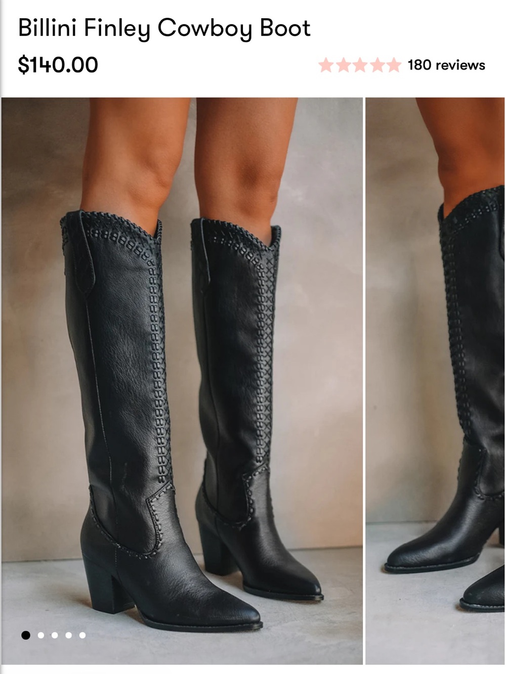 Bellini Black Braided-Trim Mid-Calf Block Heel Boots size 8